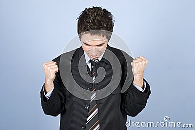 Excited business man Stock Photo