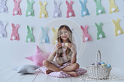Excited about Easter. Stock Photo