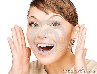 Excited face of woman Stock Photo