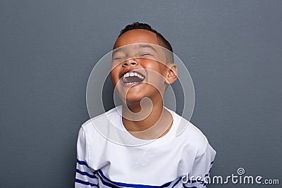 Excited little boy laughing Stock Photo