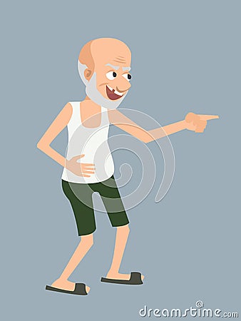 Excited old man vector cartoon Vector Illustration
