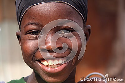 Excited Senegalese Girl on Tabaski Holiday Editorial Stock Photo