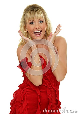 Excited woman Stock Photo