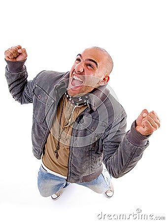 Excited young man posing Stock Photo
