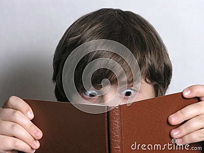 Excited Young Reader Stock Photo