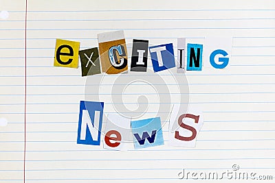 Exciting breaking news alert release media important announcement Stock Photo