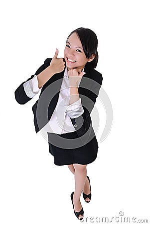 Exciting business woman Stock Photo