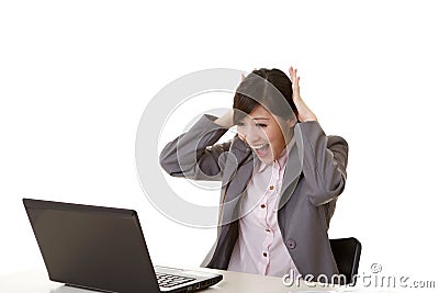 Exciting business woman Stock Photo