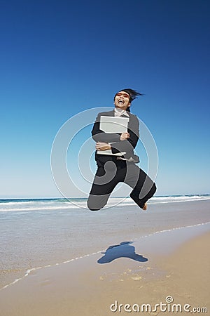 Exciting Businesswoman Stock Photo