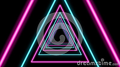 Abstract Tunnel with Celeste and Pink Triangles Stock Photo