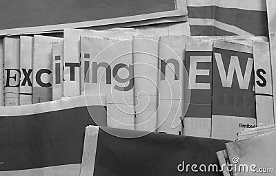 Exciting news background black and white Stock Photo