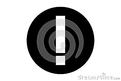 exclamation mark flat icon black minimalistic warning symbol art app web sign Stock Photo