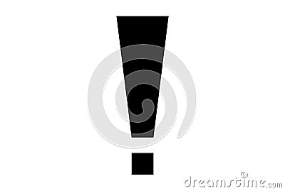 exclamation mark flat icon black minimalistic warning symbol art app web sign Stock Photo