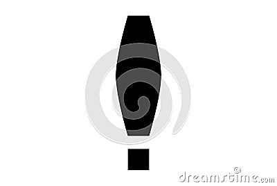 exclamation mark flat icon black minimalistic warning symbol art app web sign Stock Photo