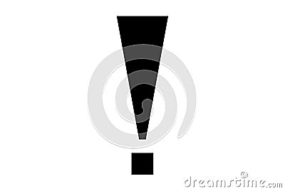 exclamation mark flat icon black minimalistic warning symbol art app web sign Stock Photo