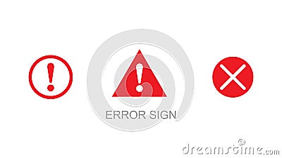 Exclamation mark. Exclamation mark. Hazard warning symbol. Flat design style. Error, warning or caution sign icon Vector Illustration