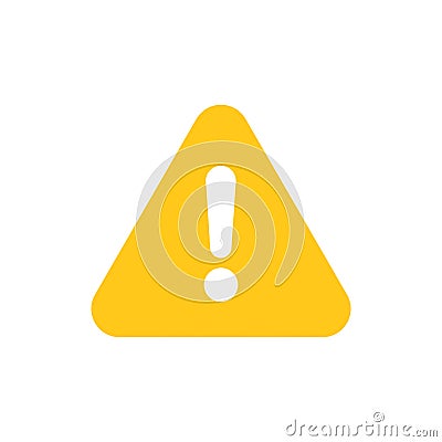 Exclamation mark icon in flat style. Danger alarm vector illustration on white isolated background. Caution risk business concept. Vector Illustration