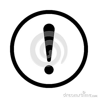 Exclamation mark, sign in circle. Exclamation point, warning and attention icon. Notice warn. Vector Vector Illustration