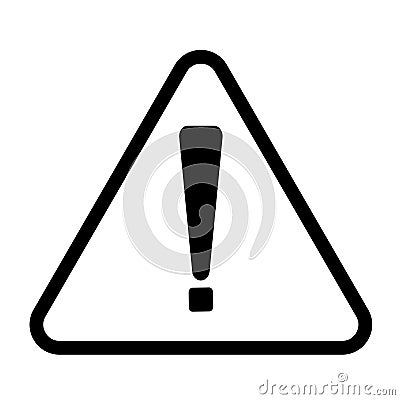 Exclamation mark symbol, Warning Dangerous icon on white background Vector Illustration