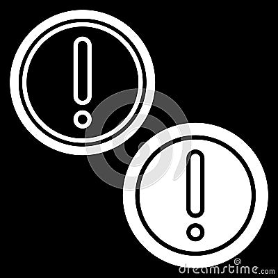 Exclamation mark. Vector web icon or sign isolated on white background. Vector Illustration