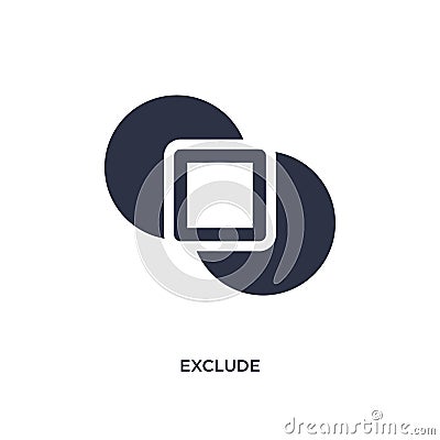 exclude icon on white background. Simple element illustration from geometric figure concept Vector Illustration