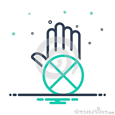 Mix icon for Exclusion, cancel and negation Stock Photo