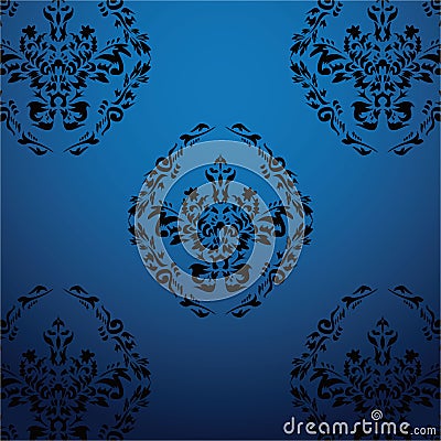 Exclusive black baroque pattern Vector Illustration