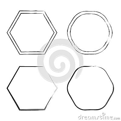 Exclusive frames, figures. Circle frame set. Design element. stock image. Vector Illustration
