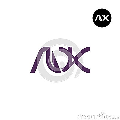 Letter AUX Monogram Logo Design Vector Illustration