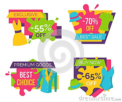 Exclusive 55 Off 70 Best Sale Premium Goods Set Vector Illustration