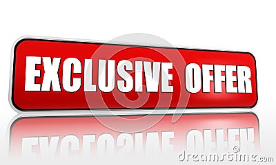 Exclusive offer red banner Stock Photo