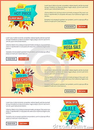 Exclusive Price Offer Posters Vector Illustration Vector Illustration