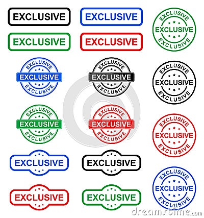 Exclusive stamp Vector Illustration