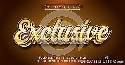 Exclusive Text Style Effect. Editable Graphic Text Template Vector Illustration