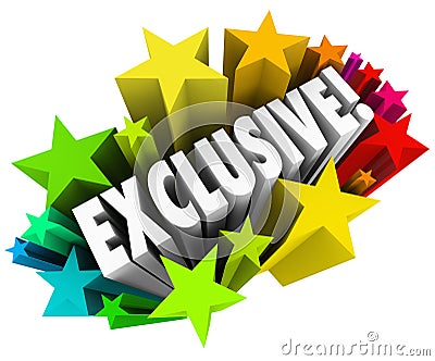 Exclusive Word Stars Advertising Special Access Content Product Stock Photo