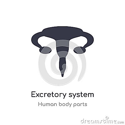 excretory system outline icon. isolated line vector illustration from human body parts collection. editable thin stroke excretory Vector Illustration
