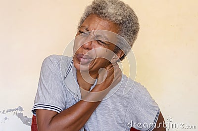 Excruciating Pain In Shoulder Stock Photo