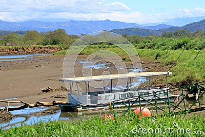 Excursion by boat on Rio Tarcoles near Tarcoles in Costa Rica Editorial Stock Photo