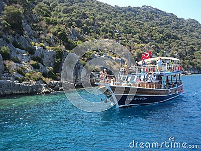 Excursion to the sunken city of Kekova Editorial Stock Photo