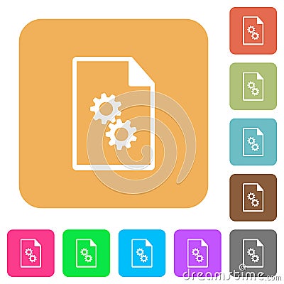 Executable file rounded square flat icons Stock Photo