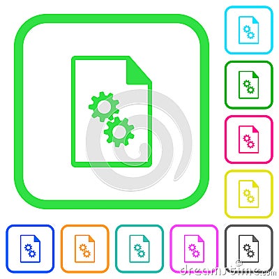 Executable file vivid colored flat icons Stock Photo