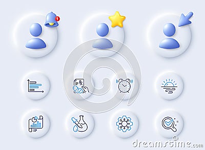 Execute, Chemistry experiment and Chemistry lab line icons. For web app, printing. Vector Vector Illustration