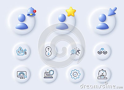 Execute, Vegetables and Lgbt line icons. For web app, printing. Vector Vector Illustration