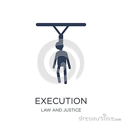 Execution icon. Trendy flat vector Execution icon on white background from law and justice collection Vector Illustration