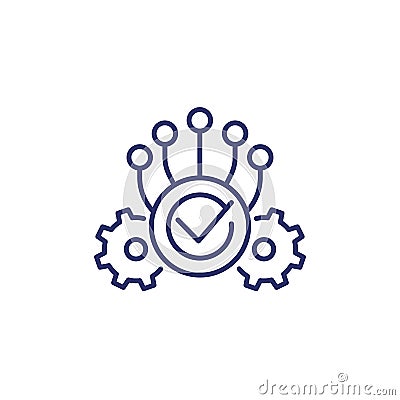 Execution line icon with gears Vector Illustration