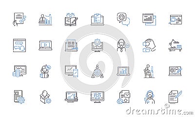 Execution line icons collection. Punishment, Death, Elimination, Annihilation, Incarceration, Lethal, Dispatch vector Vector Illustration
