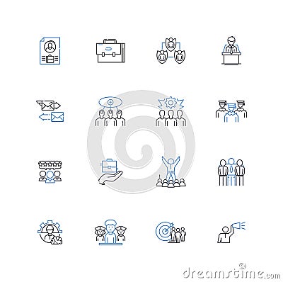 Execution line icons collection. Punishment, Death, Justice, Lethal, Sentence, Condemned, Gallows vector and linear Vector Illustration