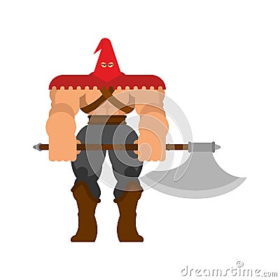 Executioner with ax isolated. butcher and axe. vector illustration Vector Illustration