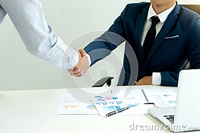 executive businessman hand shake with another business man Stock Photo