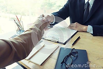 executive businessman hand shake with another business man Stock Photo
